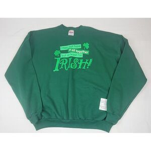 NWT Vintage 2001 St. Patrick's Day Sweatshirt.‎ Men's Size 2XL.  Green Shamrock.